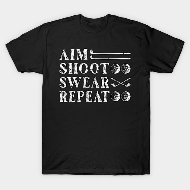 Aim Shoot Golfing Golf T-Shirt by Humbas Fun Shirts